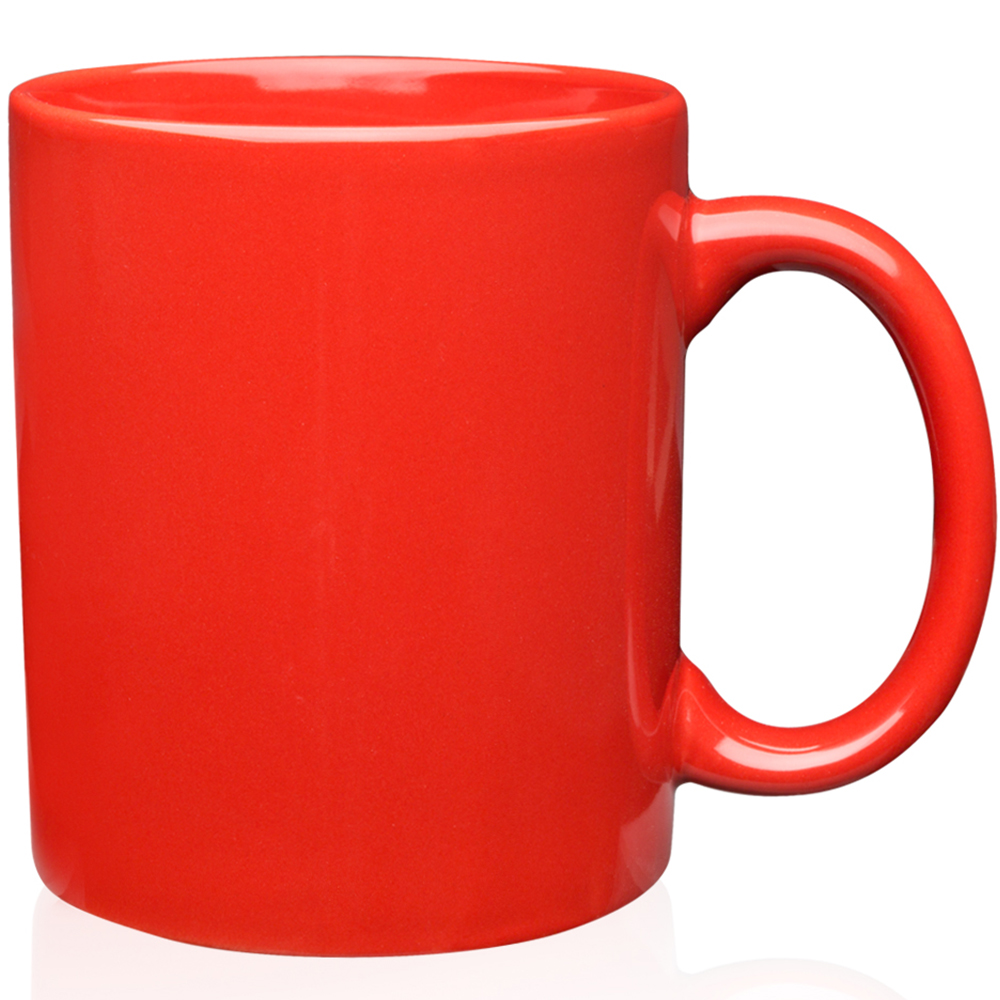 Red color option for 11 Oz. Traditional Ceramic Custom Mugs