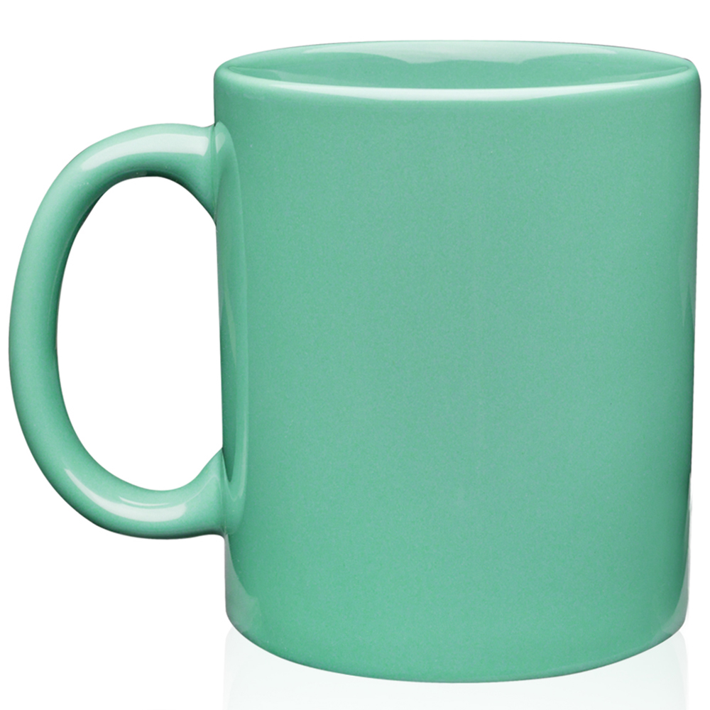 Teal color option for 11 Oz. Traditional Ceramic Custom Mugs