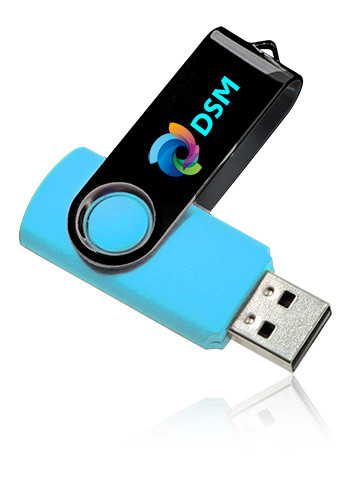 Aqua color option for 8 Gb Swivel Usb Drives