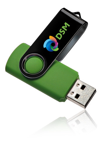 Green color option for 8 Gb Swivel Usb Drives