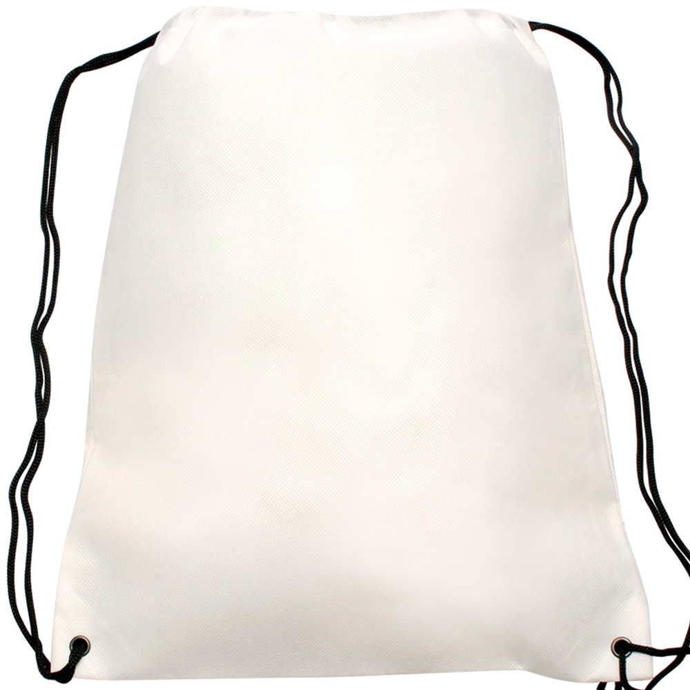 White color option for Non Woven Drawstring Backpacks