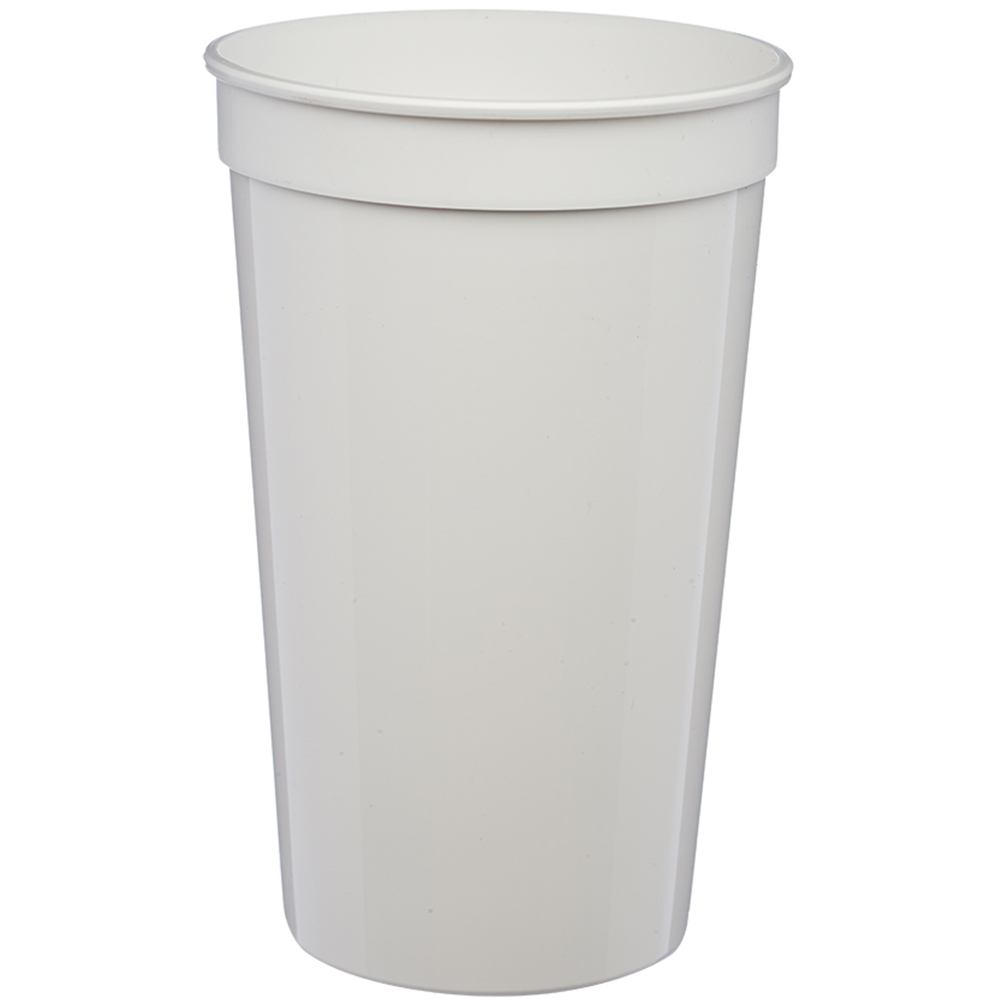 White color option for 22 Oz. Plastic Stadium Cups