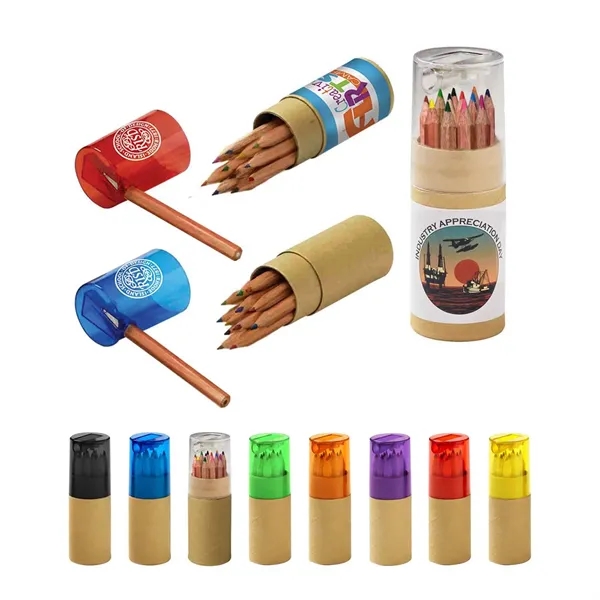 Kraft Brown color option for 12 Color Pencil Set In Tube With Sharpener