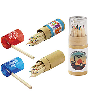 Photo of 12 Color Pencil Set In Tube With Sharpener