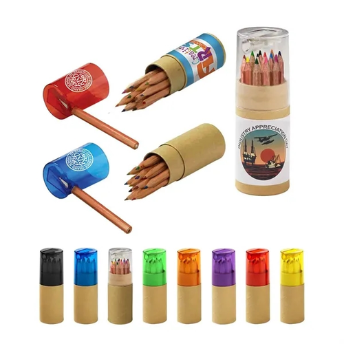 Main photo of 12 Color Pencil Set In Tube With Sharpener