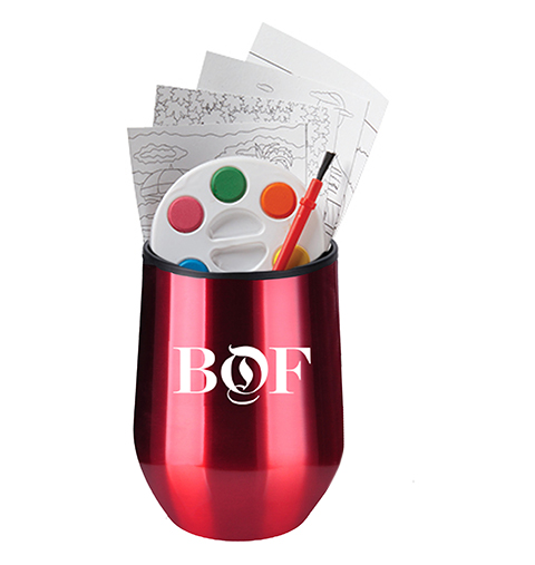 Red color option for Adult Paint Set And Wine Tumbler