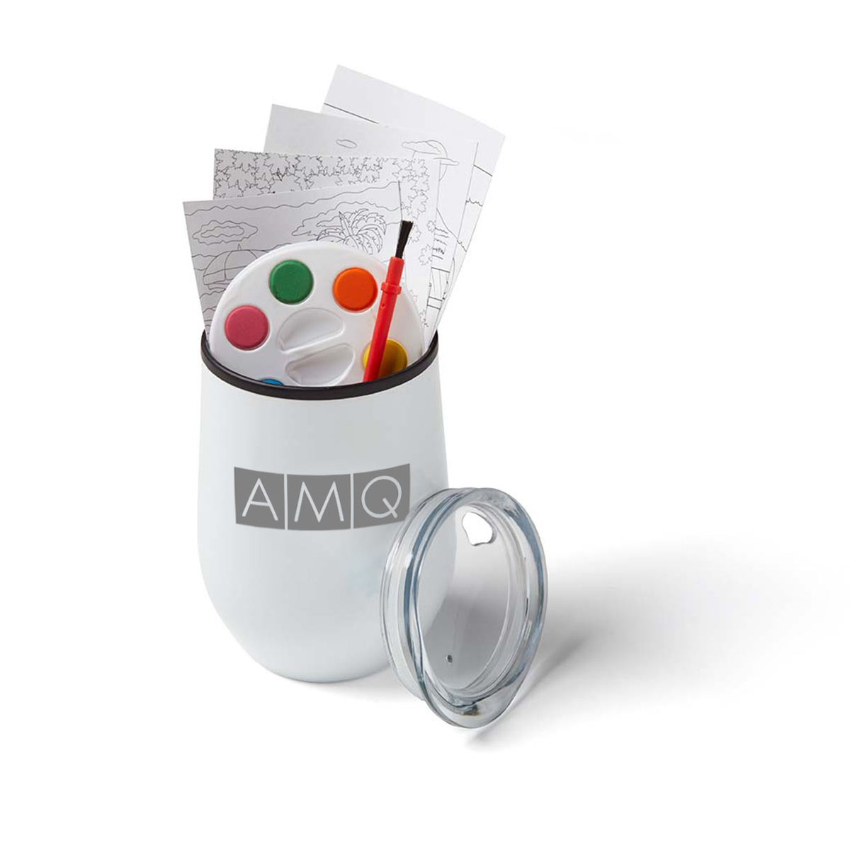 White color option for Adult Paint Set And Wine Tumbler