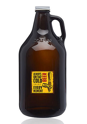 Photo of 64 Oz. Amber Glass Beer Growlers