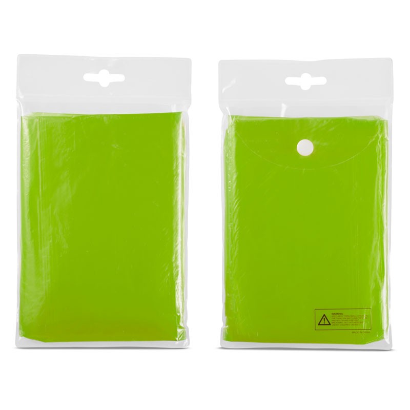 Green Lime color option for Disposable Rain Poncho