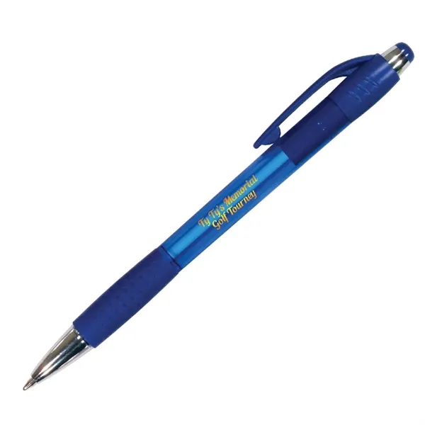 Transparent Blue color option for Mardi Gras Grip Pen, Full Color Digital
