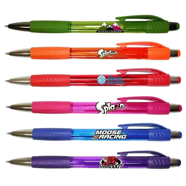 Transparent Green color option for Mardi Gras Grip Pen, Full Color Digital