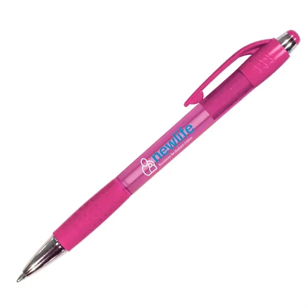 Transparent Pink color option for Mardi Gras Grip Pen, Full Color Digital