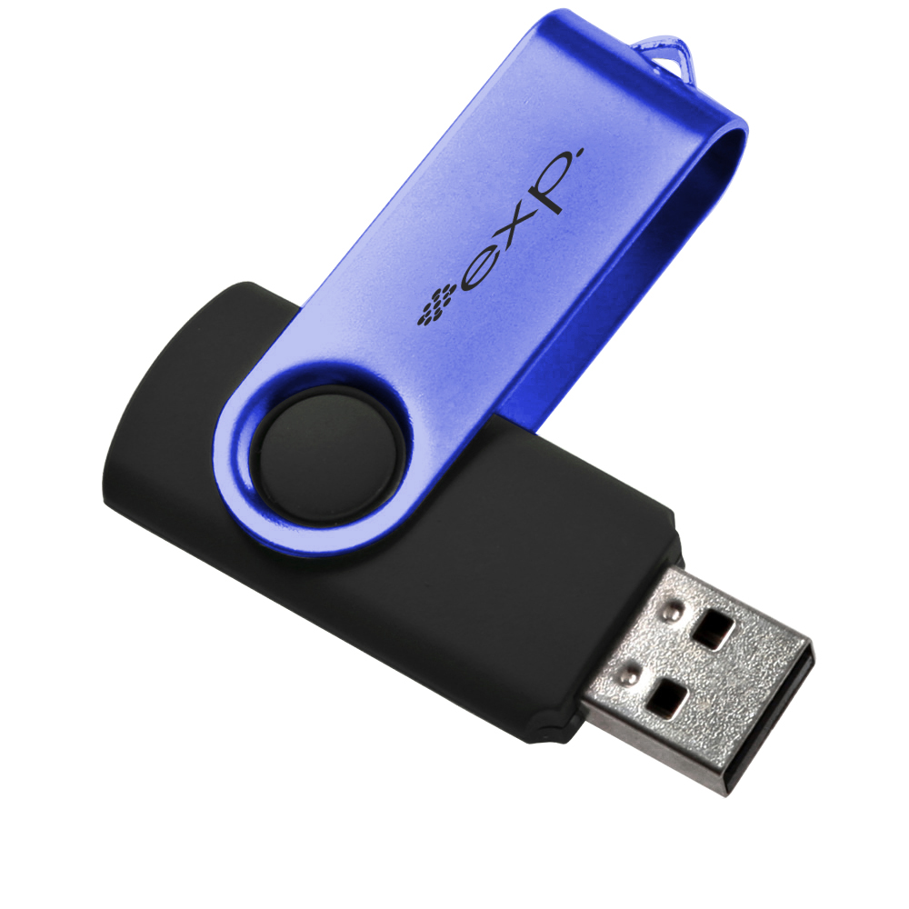 Blue/Black color option for Swivel 16 Gb Usb Flash Drive 