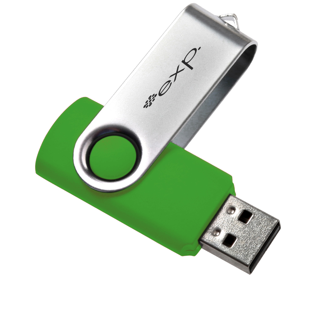 Green/Silver color option for Swivel 16 Gb Usb Flash Drive 