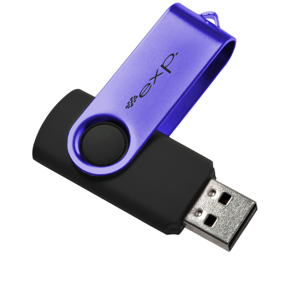 Navy/Black color option for Swivel 16 Gb Usb Flash Drive 