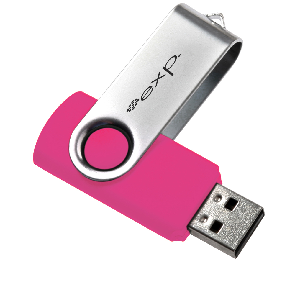 Pink/Silver color option for Swivel 16 Gb Usb Flash Drive 