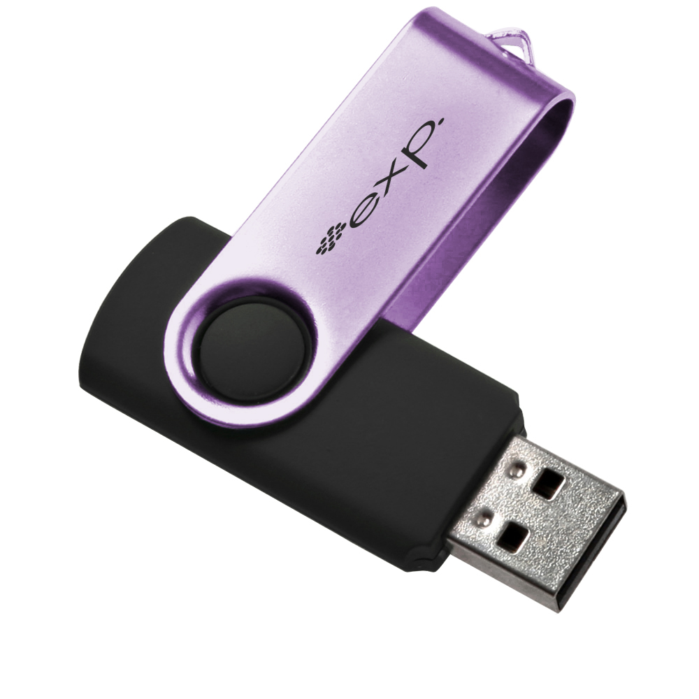 Purple/Black color option for Swivel 16 Gb Usb Flash Drive 