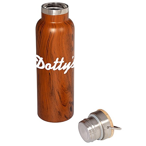 Photo of 20 Oz. Woodgrain Vacuum Bottle With Bamboo Lid