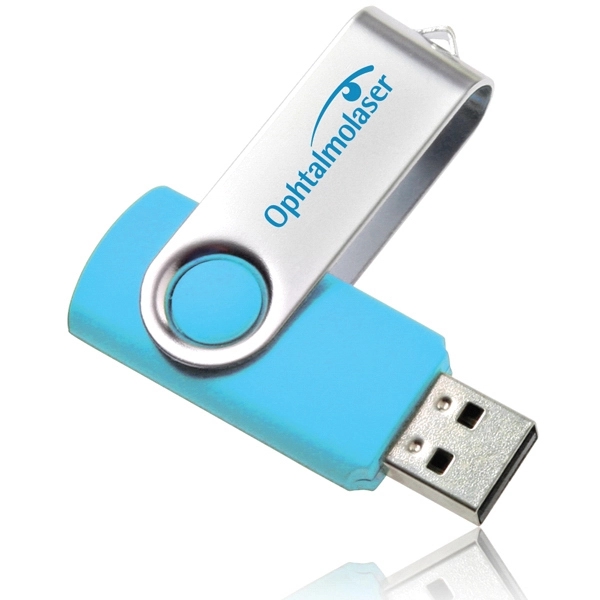 Aqua color option for 8 Gb Swivel Usb Flash Drives