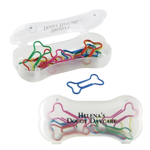 Photo of Dog Bone Shaped Paper Clips & Case