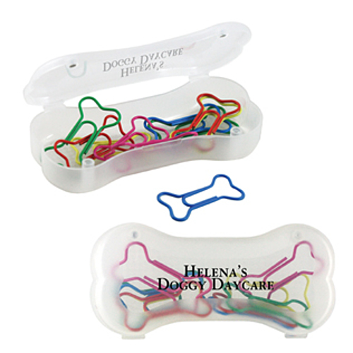 Main photo of Dog Bone Shaped Paper Clips & Case