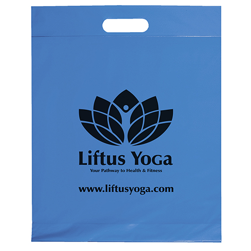 Brite Blue color option for Die Cut Handle Bag 12x15x3