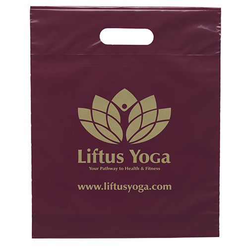 Burgundy color option for Die Cut Handle Bag 12x15x3