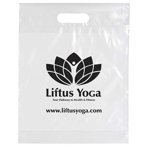 Clear color option for Die Cut Handle Bag 12x15x3