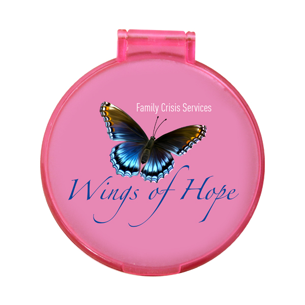 Translucent Pink color option for Round Mirror,Full Color Digital