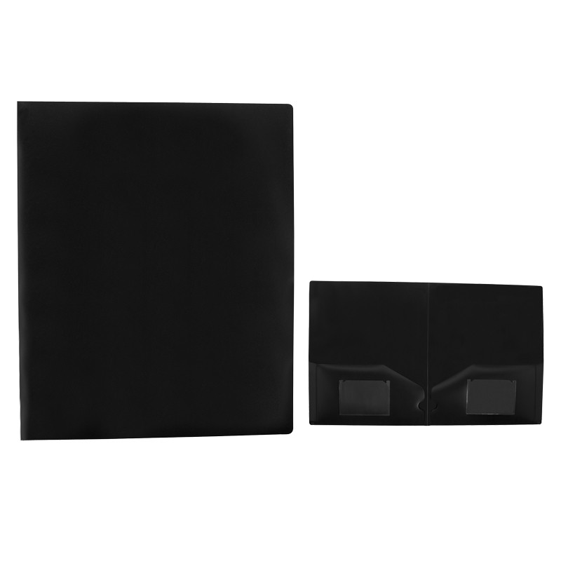 Black color option for 2 Pocket Folder With Business Card Slots