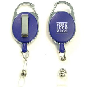 Photo of Oval Shape Retractable Badge Holder With Clip