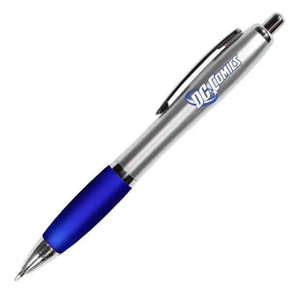 Silver/Translucent Blue color option for Silhouette Satin Grip Pen, Full Color Digital