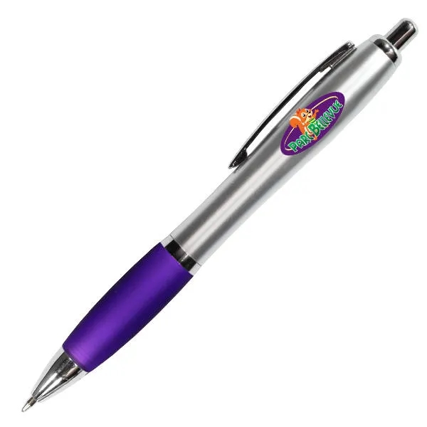 Silver/Translucent Purple color option for Silhouette Satin Grip Pen, Full Color Digital
