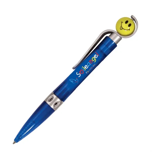 Transparent Blue With Smiley Face color option for Spinner Pen, Full Color Digital
