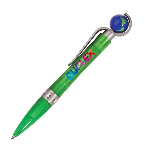 Transparent Green With Globe color option for Spinner Pen, Full Color Digital