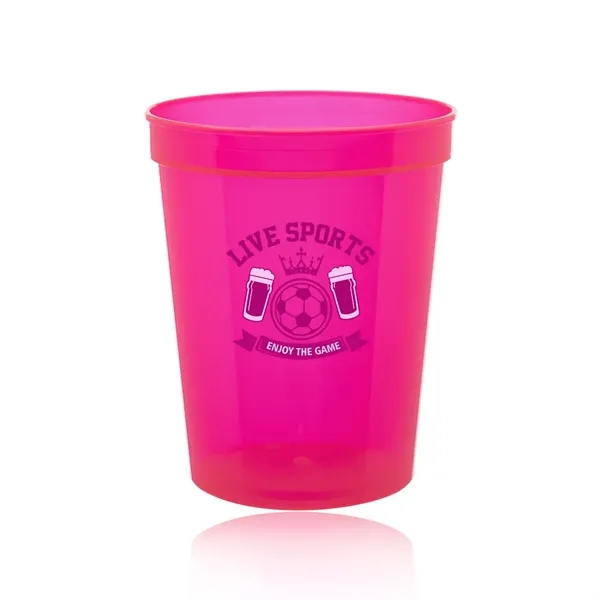 Neon Pink color option for 16 Oz. Reusable Plastic Stadium Cups