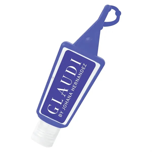 Main photo of 1 Oz. 75% Bottle Antibacterial Hand Sanitizer Gel W/Silicone Keyring Clip