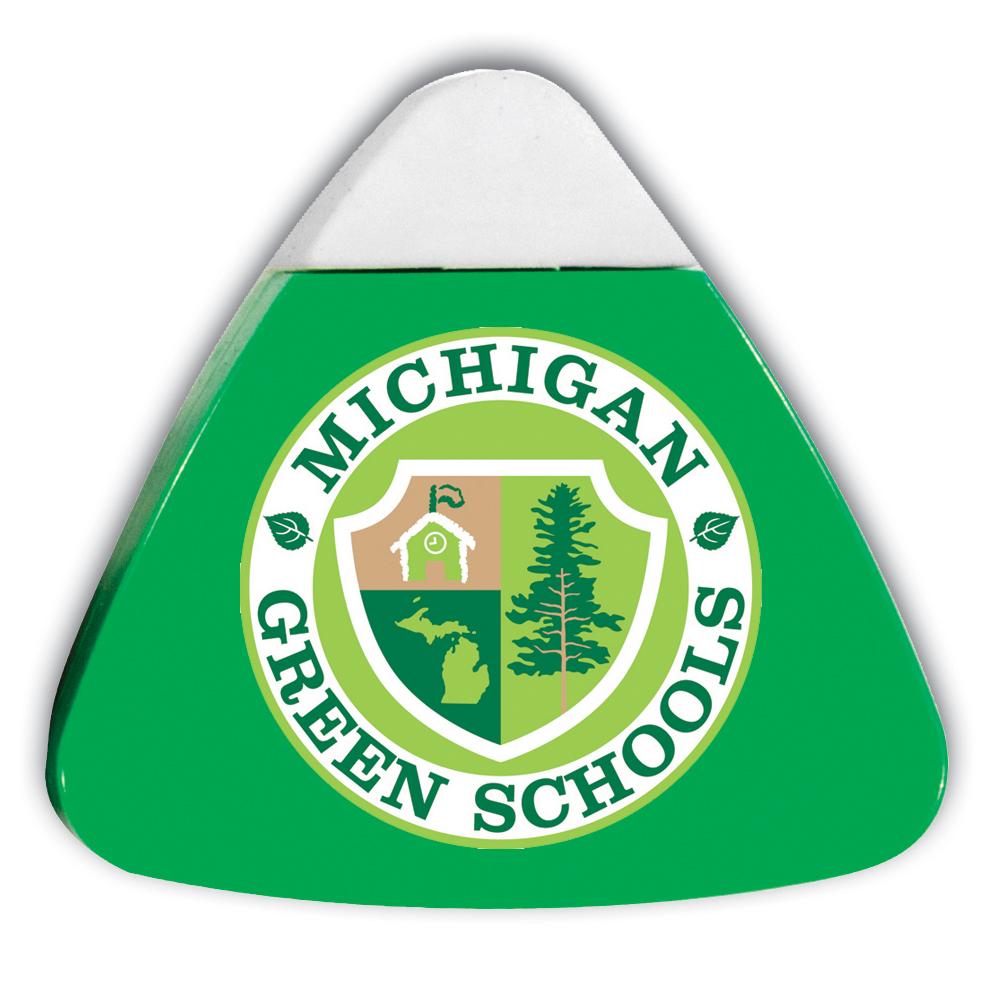 Green color option for The Triad Eraser & Sharpeners, Full Color Digital