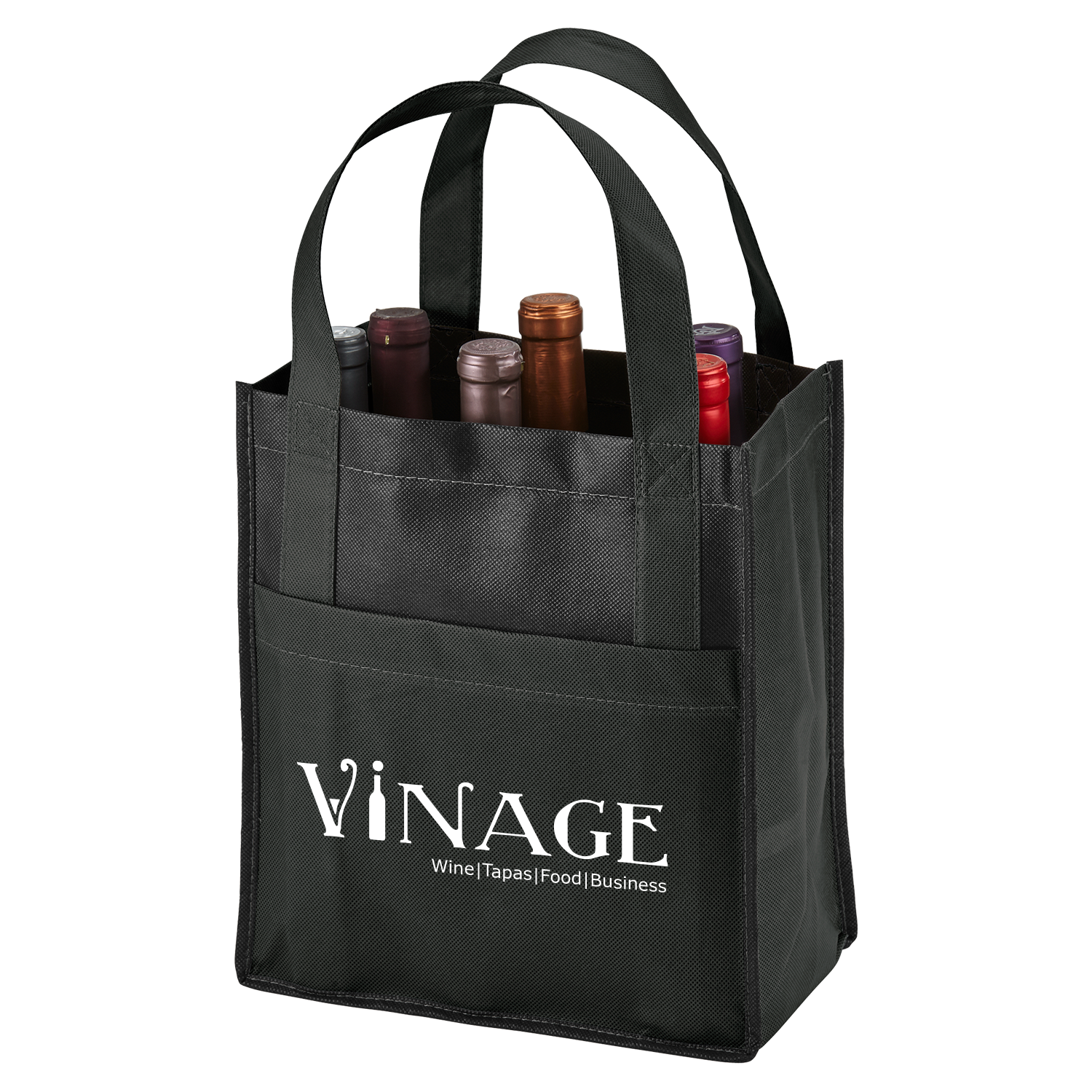 Black color option for Toscana Six Bottle Non Woven Wine Tote