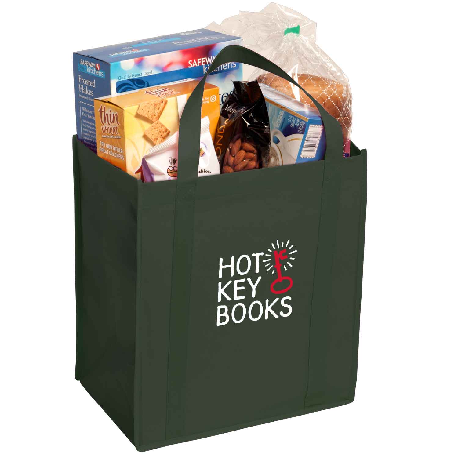Hunter Green color option for Non Woven Grocery Tote