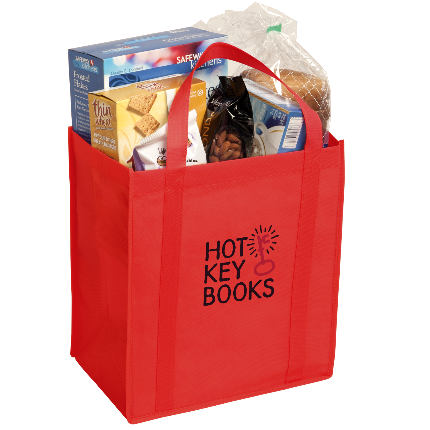 Red color option for Non Woven Grocery Tote