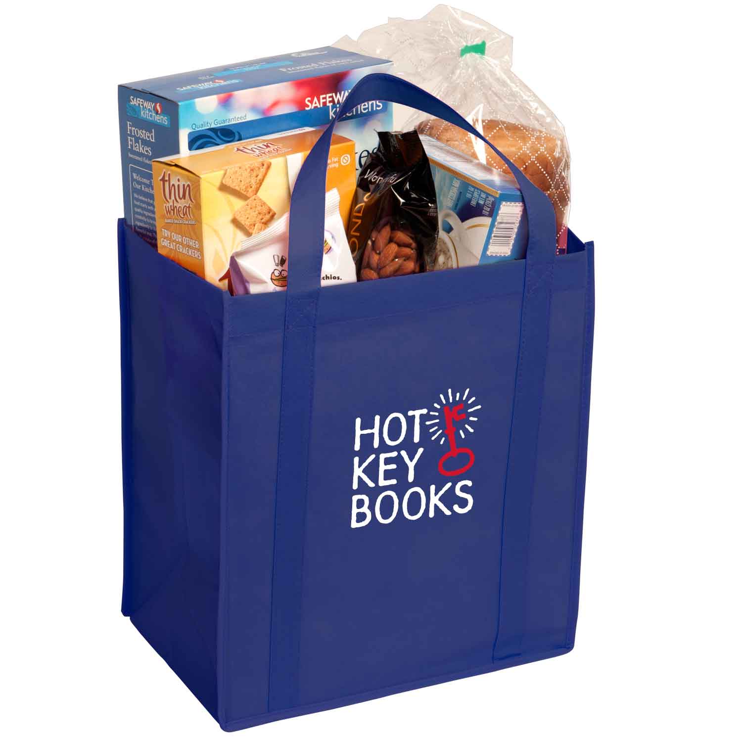 Royal Blue color option for Non Woven Grocery Tote