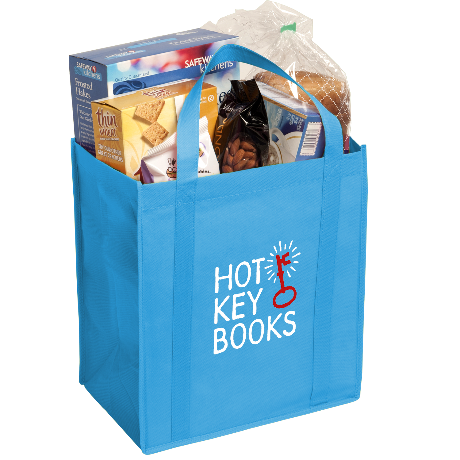 Sky Blue color option for Non Woven Grocery Tote