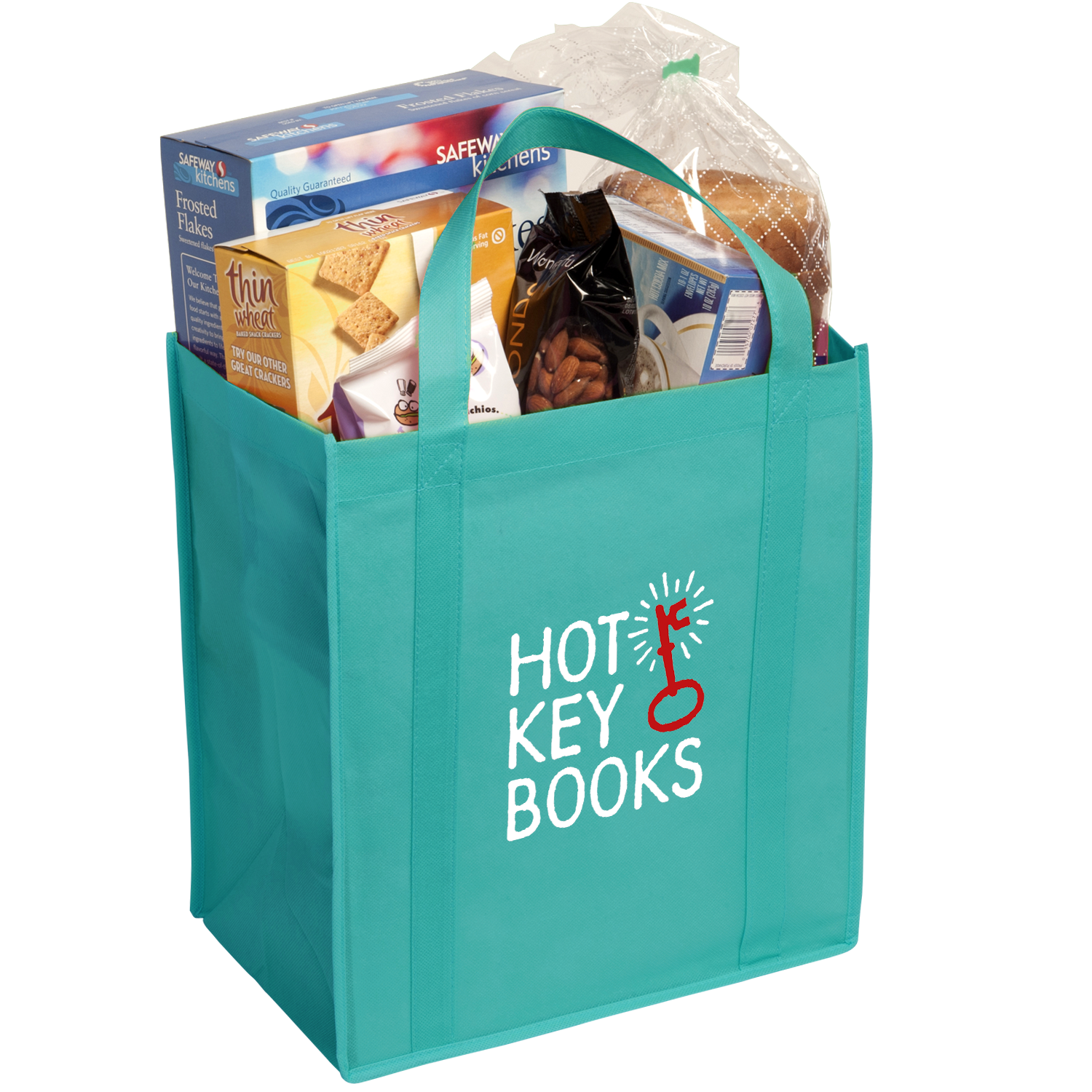 Teal color option for Non Woven Grocery Tote