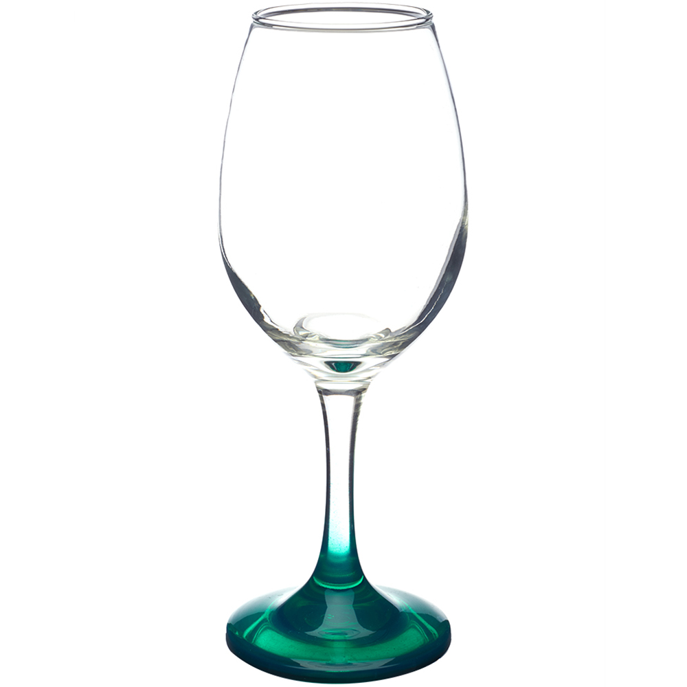 Green color option for 10 Oz. Rioja White Wine Glasses With Colored Stem Bottom