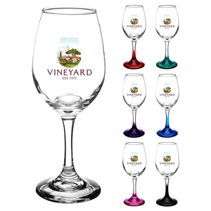 Photo of 10 Oz. Rioja White Wine Glasses With Colored Stem Bottom