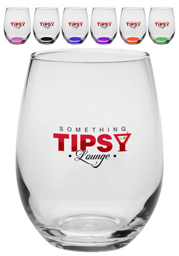 Main photo of 9 Oz. Libbey Stemless Wine Glasses With Colored Bottom