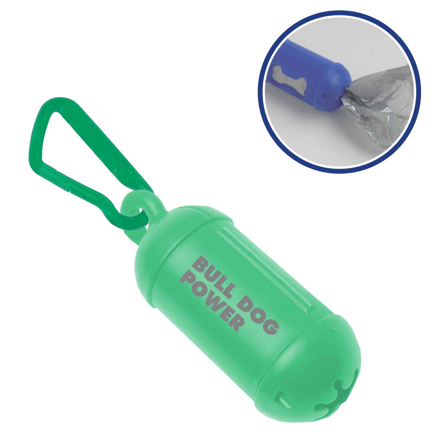 Green color option for #2 Bag Dispenser W/ Carabiner