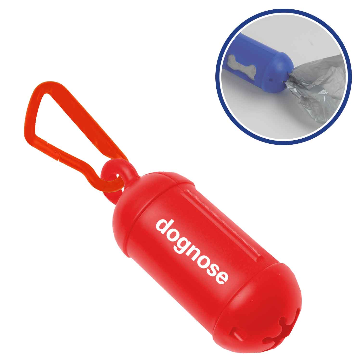 Red color option for #2 Bag Dispenser W/ Carabiner