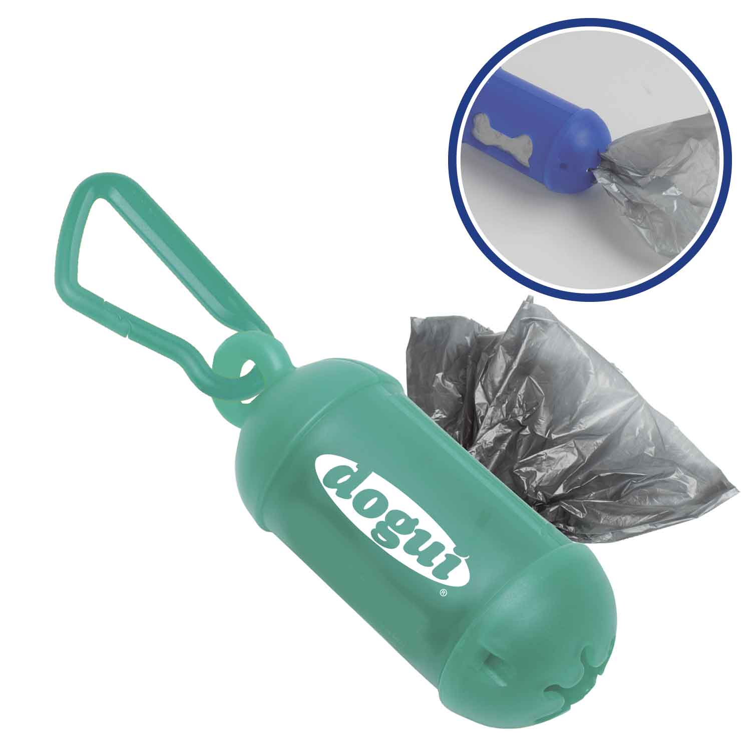 Translucent Aqua color option for #2 Bag Dispenser W/ Carabiner